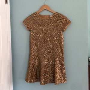 Gap kids gold sequined dress